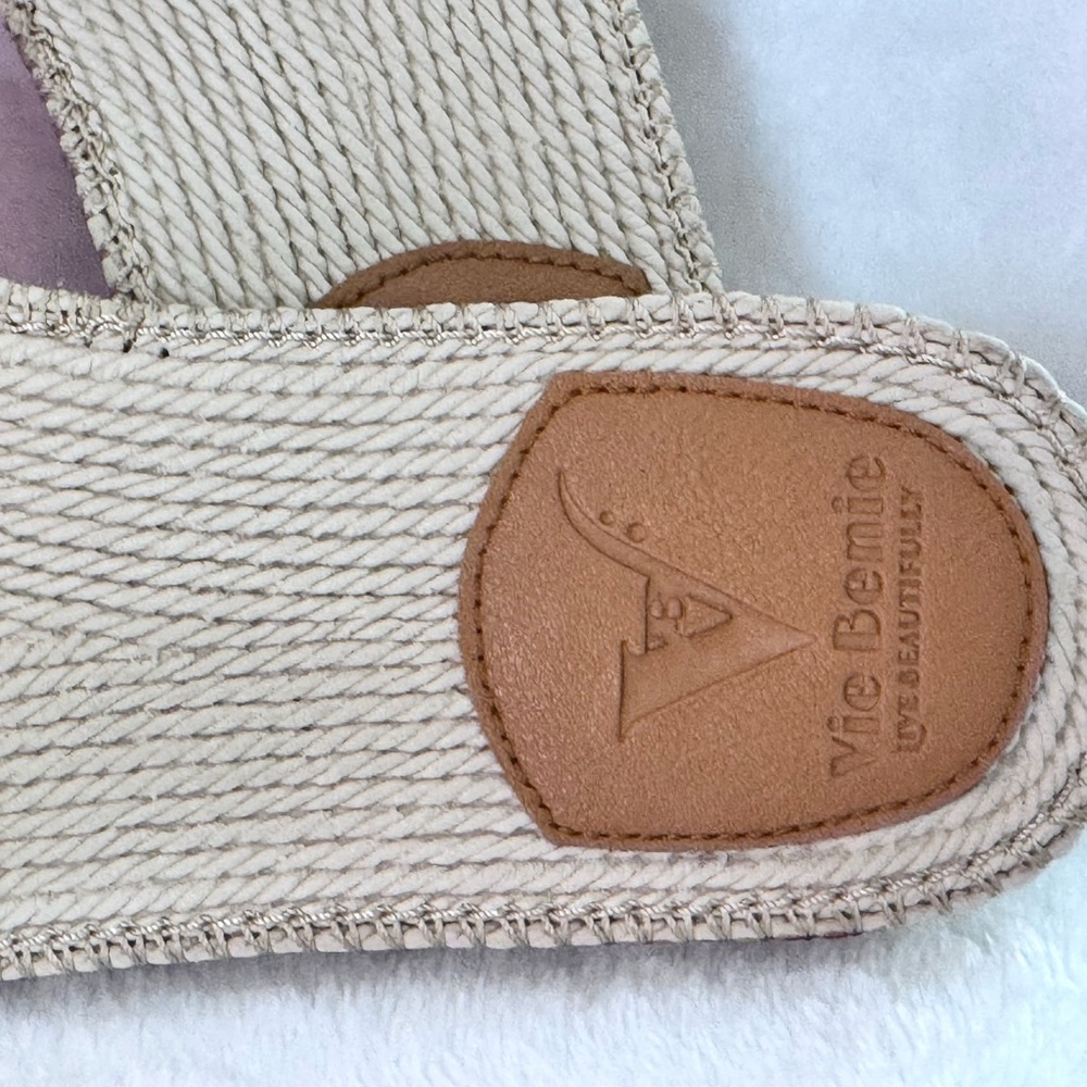 Vie Benie Ruffle Slide Sandals Size 42 (US 10-10.5) Boho Espadrille Brown Summer - Picture 6 of 9